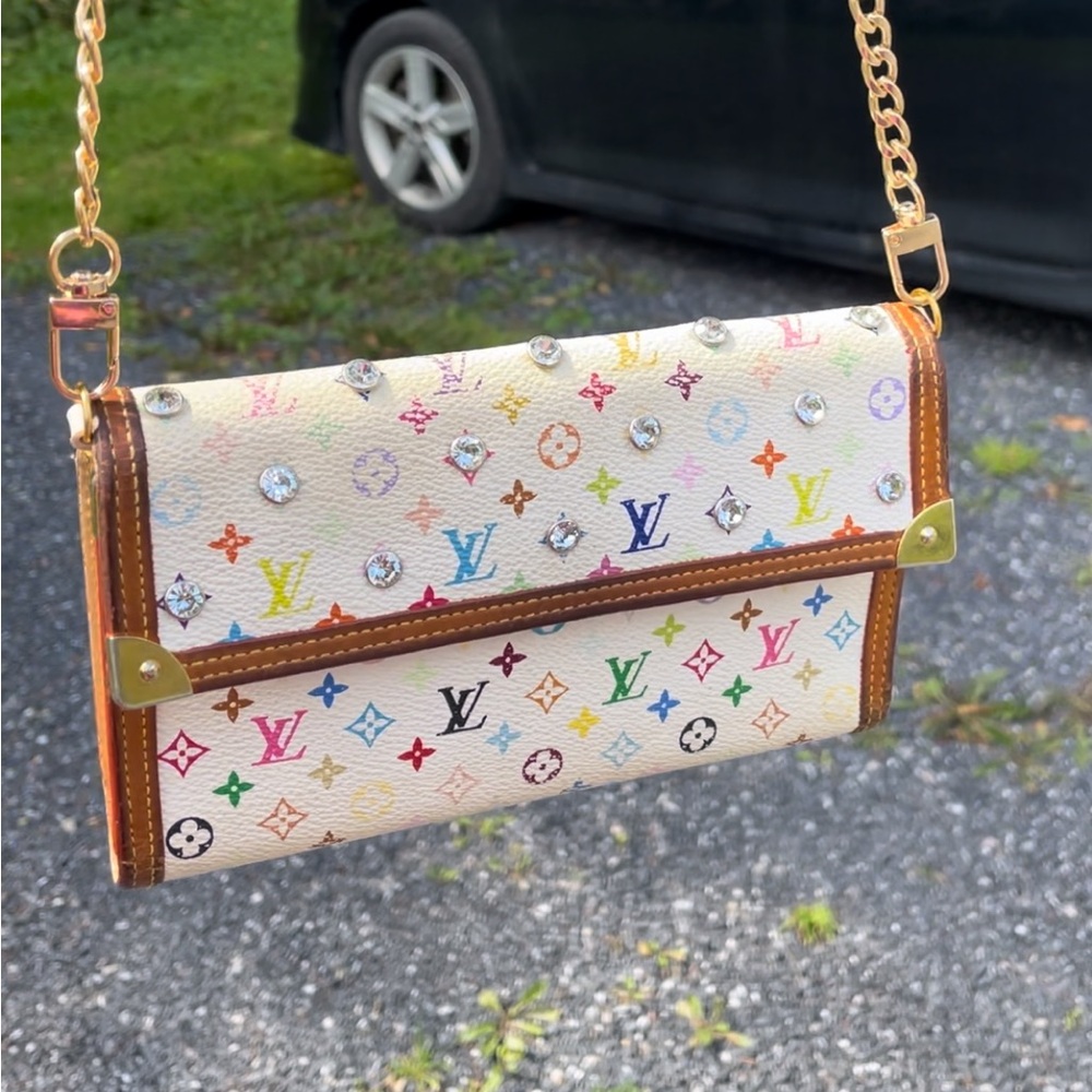 Revamped Authentic Louis Vuitton Multicolor Monogram Murakami wallet/ crossbody